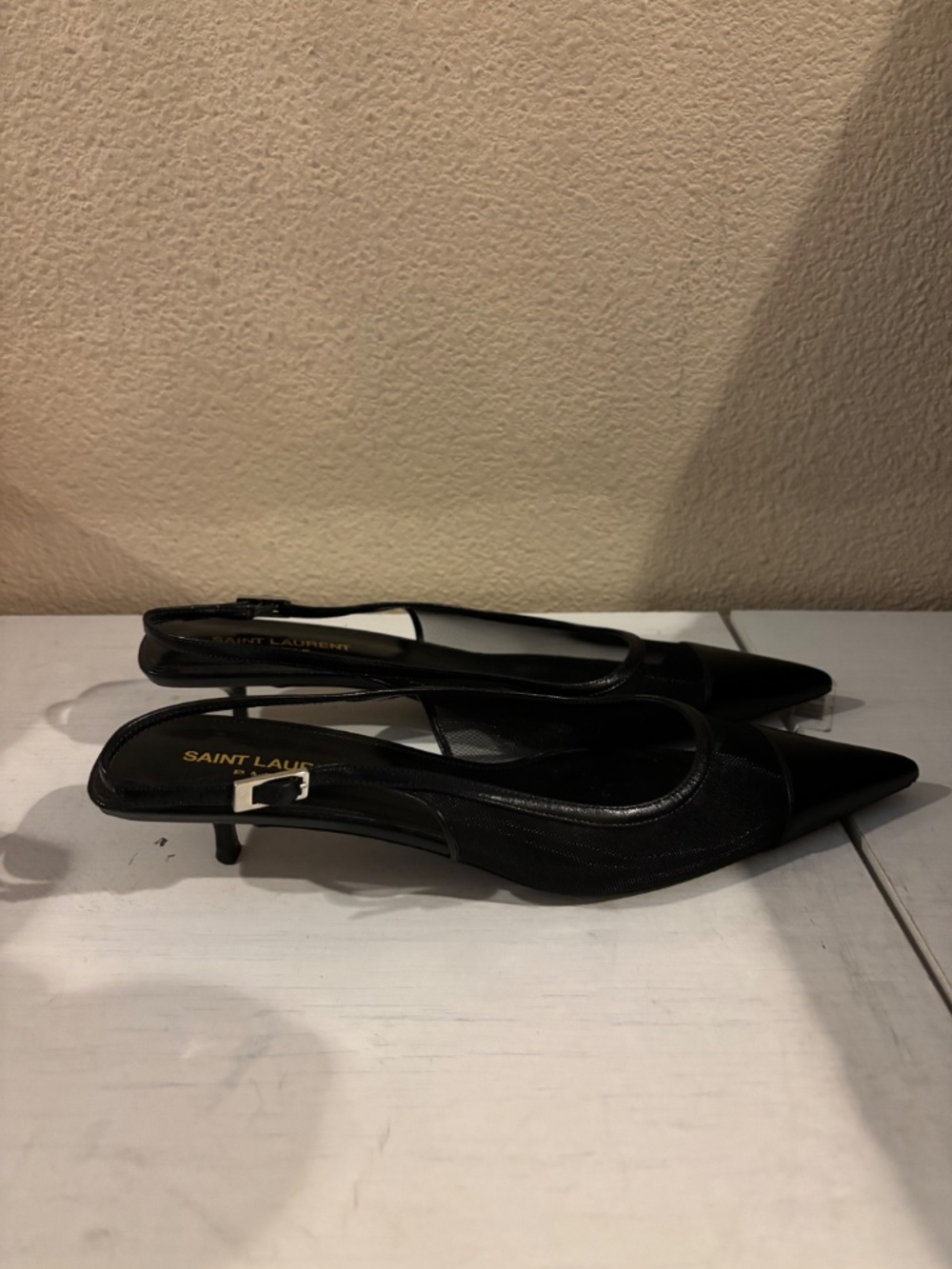 Used Once Authentic Saint Laurent Oxalis Slingback Pumps Size 38 - Picture 4 of 8